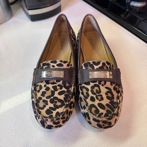 Coach Leopard Pony Hair Loafers Size 8